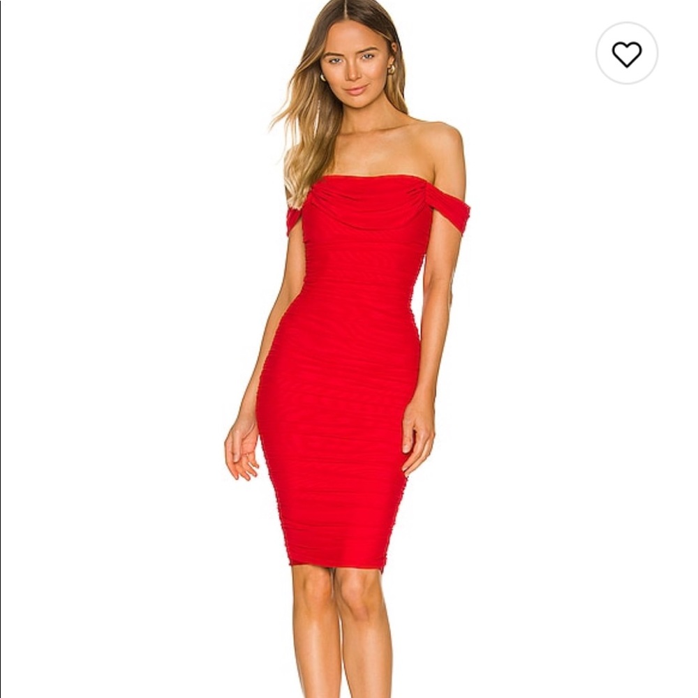 FAYE MIDI DRESS NBD XXS - red midi dress